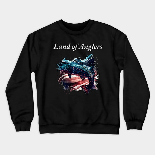 Land of Anglers Crewneck Sweatshirt by GraphGeek